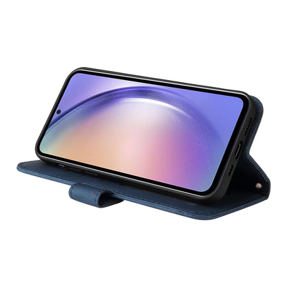 For Samsung Galaxy M54 5G / F54 5G PU Leather Skin-touch Phone Case Imprinted Lines Stand Wallet Cover