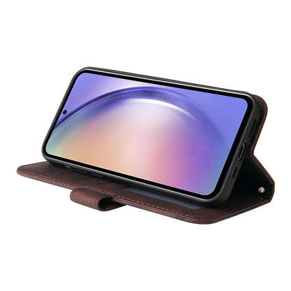 For Samsung Galaxy M54 5G / F54 5G PU Leather Skin-touch Phone Case Imprinted Lines Stand Wallet Cover