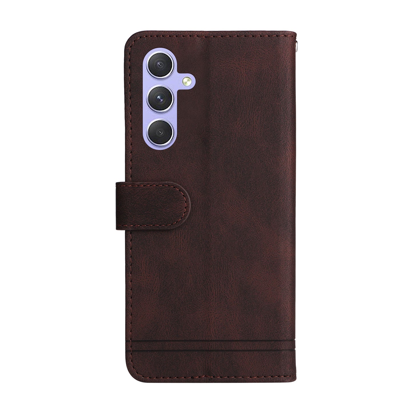 For Samsung Galaxy M54 5G / F54 5G PU Leather Skin-touch Phone Case Imprinted Lines Stand Wallet Cover