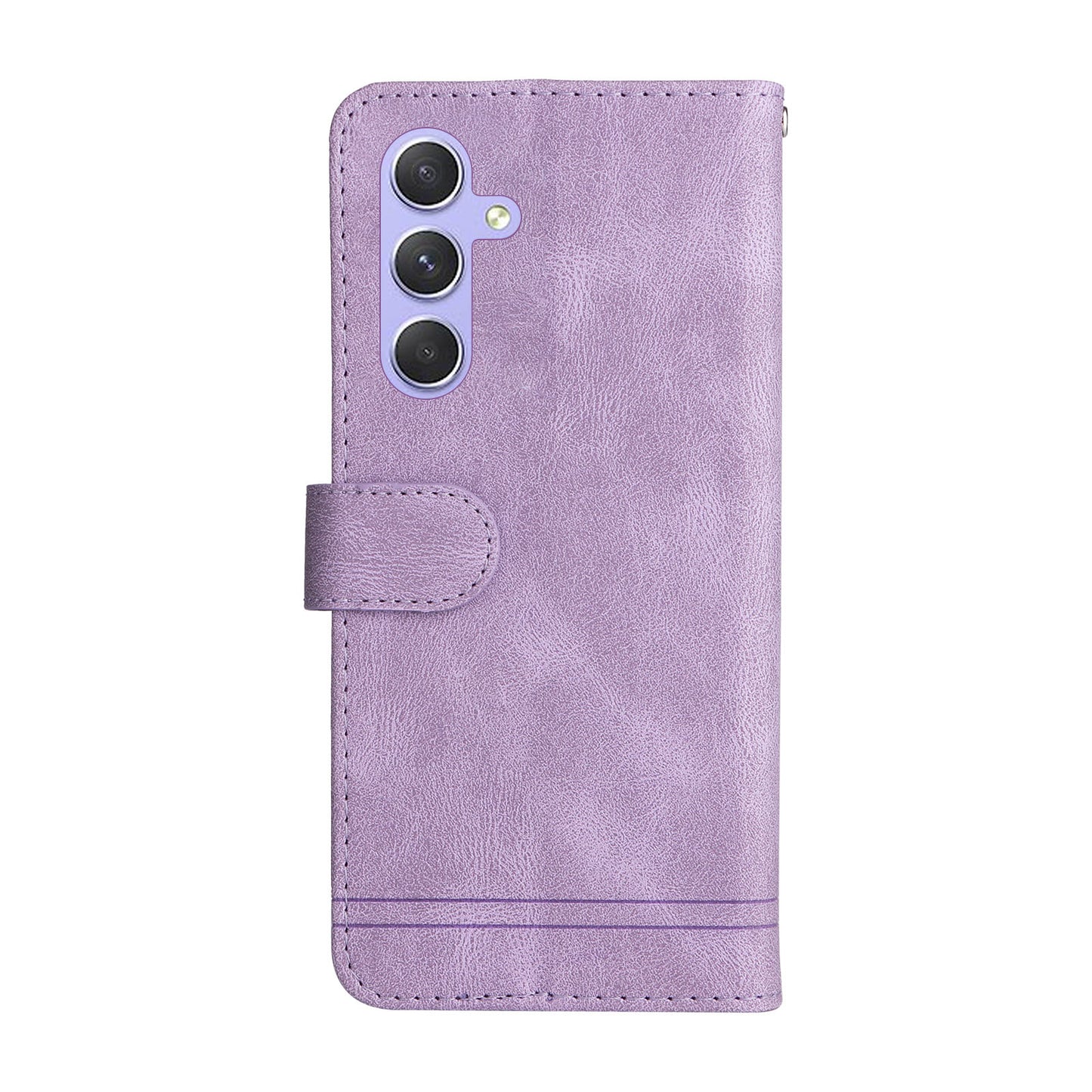 For Samsung Galaxy M54 5G / F54 5G PU Leather Skin-touch Phone Case Imprinted Lines Stand Wallet Cover