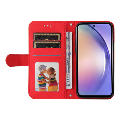 For Samsung Galaxy M54 5G / F54 5G PU Leather Skin-touch Phone Case Imprinted Lines Stand Wallet Cover