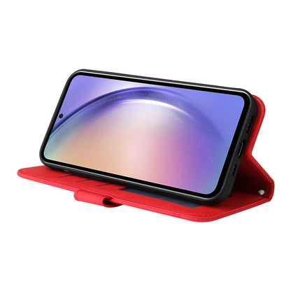 For Samsung Galaxy M54 5G / F54 5G PU Leather Skin-touch Phone Case Imprinted Lines Stand Wallet Cover