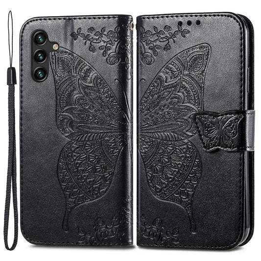 For Samsung Galaxy A24 4G Stand Wallet Case PU Leather Butterfly Imprinted Flip Phone Cover