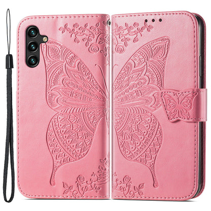 For Samsung Galaxy A24 4G Stand Wallet Case PU Leather Butterfly Imprinted Flip Phone Cover