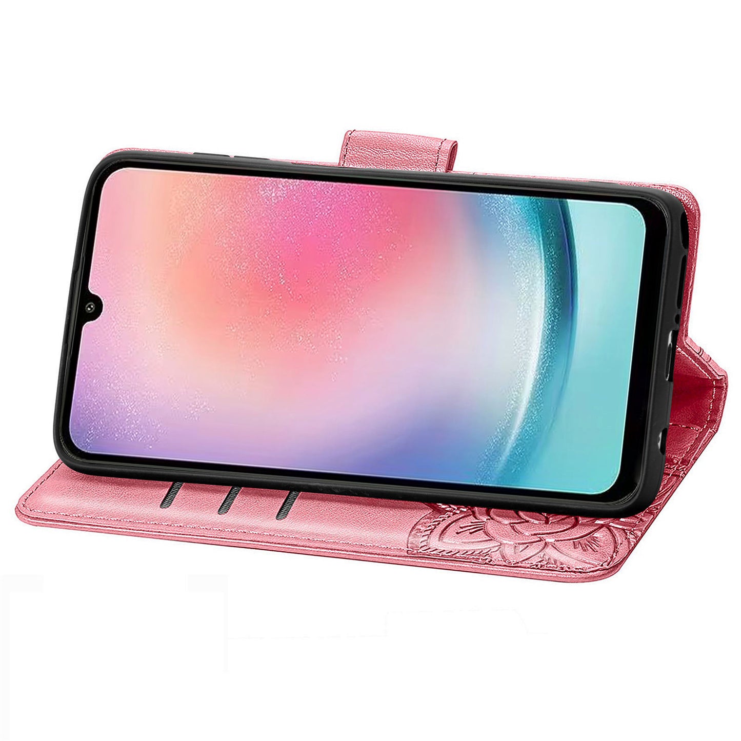 For Samsung Galaxy A24 4G Stand Wallet Case PU Leather Butterfly Imprinted Flip Phone Cover