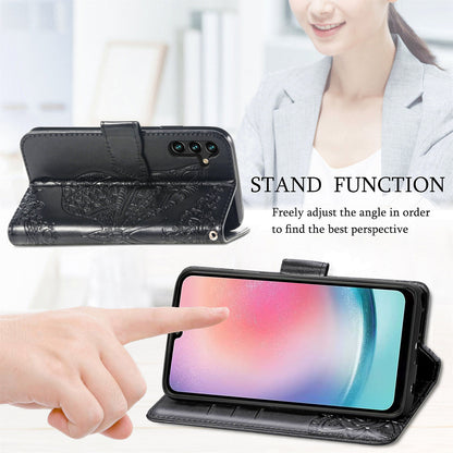 For Samsung Galaxy A24 4G Stand Wallet Case PU Leather Butterfly Imprinted Flip Phone Cover