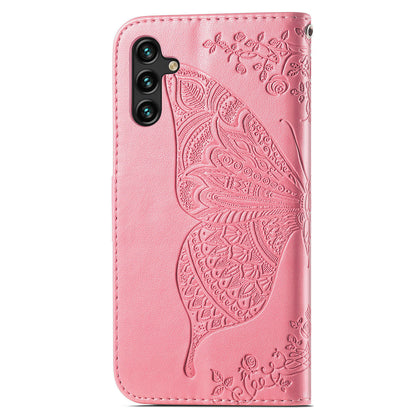 For Samsung Galaxy A24 4G Stand Wallet Case PU Leather Butterfly Imprinted Flip Phone Cover
