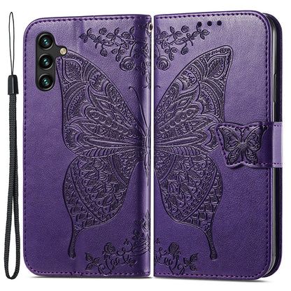 For Samsung Galaxy A24 4G Stand Wallet Case PU Leather Butterfly Imprinted Flip Phone Cover