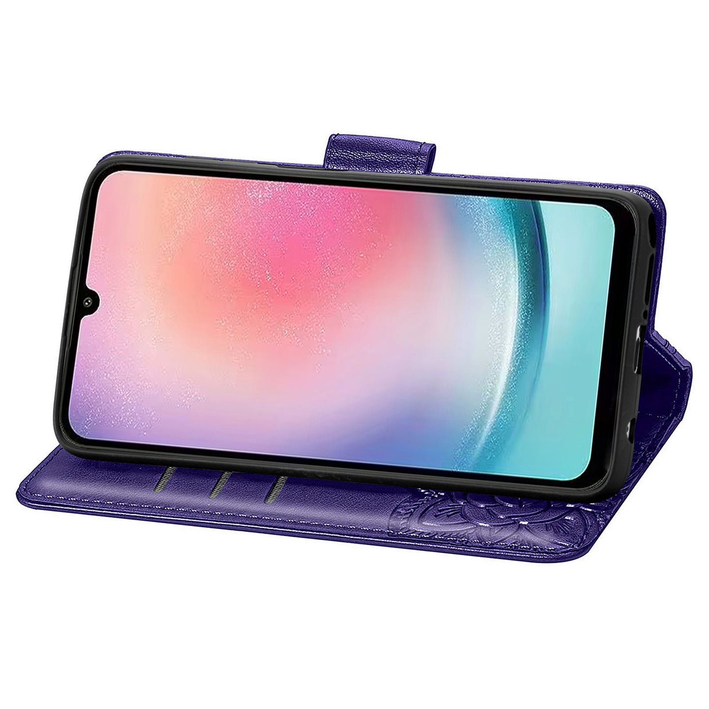 For Samsung Galaxy A24 4G Stand Wallet Case PU Leather Butterfly Imprinted Flip Phone Cover