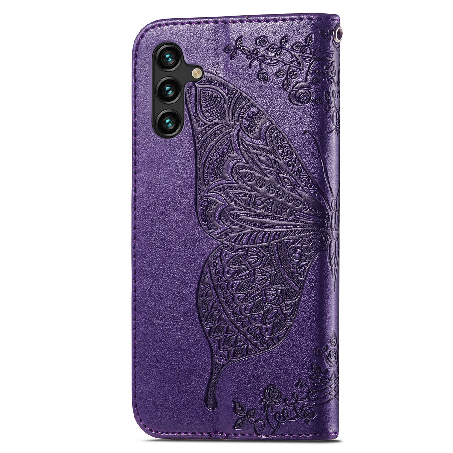 For Samsung Galaxy A24 4G Stand Wallet Case PU Leather Butterfly Imprinted Flip Phone Cover