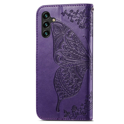 For Samsung Galaxy A24 4G Stand Wallet Case PU Leather Butterfly Imprinted Flip Phone Cover