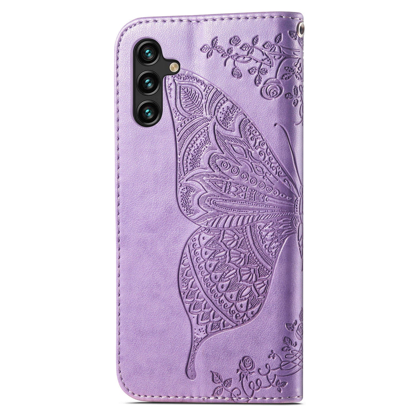 For Samsung Galaxy A24 4G Stand Wallet Case PU Leather Butterfly Imprinted Flip Phone Cover