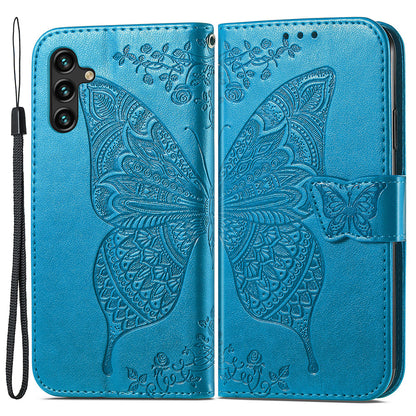 For Samsung Galaxy A24 4G Stand Wallet Case PU Leather Butterfly Imprinted Flip Phone Cover