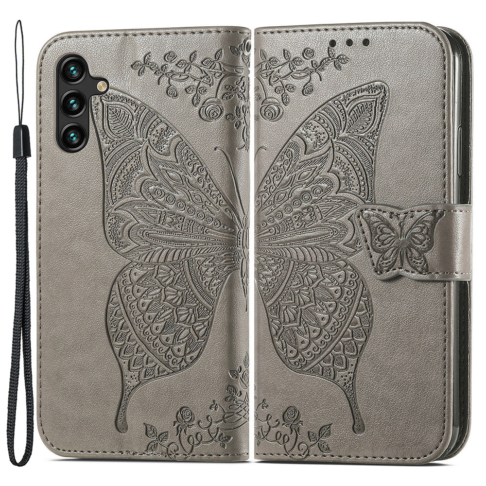 For Samsung Galaxy A24 4G Stand Wallet Case PU Leather Butterfly Imprinted Flip Phone Cover