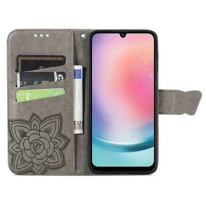 For Samsung Galaxy A24 4G Stand Wallet Case PU Leather Butterfly Imprinted Flip Phone Cover