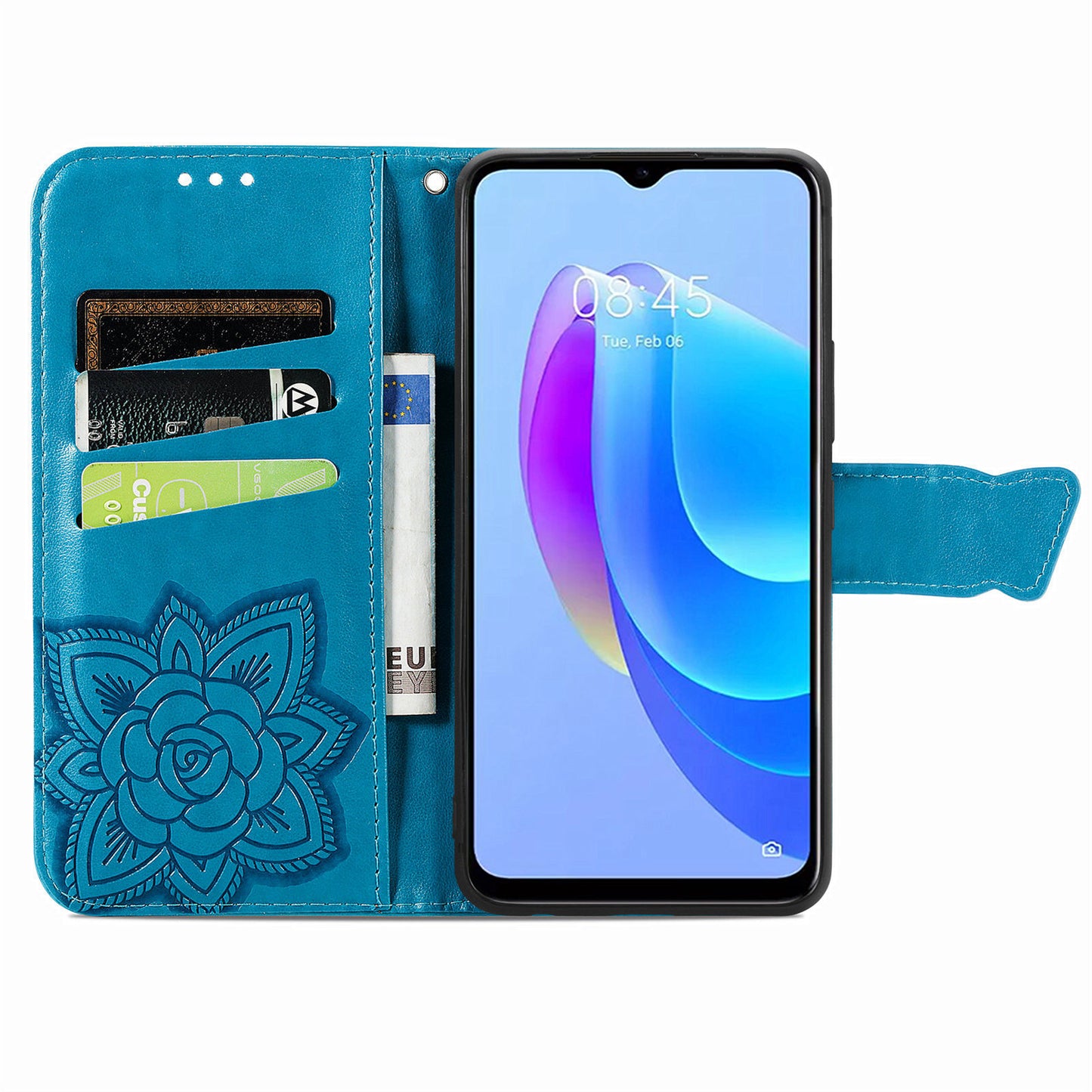 For Tecno Spark 10C 4G PU Leather Flip Cover Imprinting Butterfly Stand Wallet Cell Phone Case