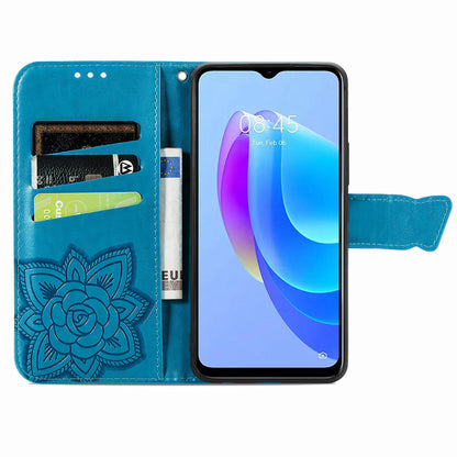 For Tecno Spark 10C 4G PU Leather Flip Cover Imprinting Butterfly Stand Wallet Cell Phone Case