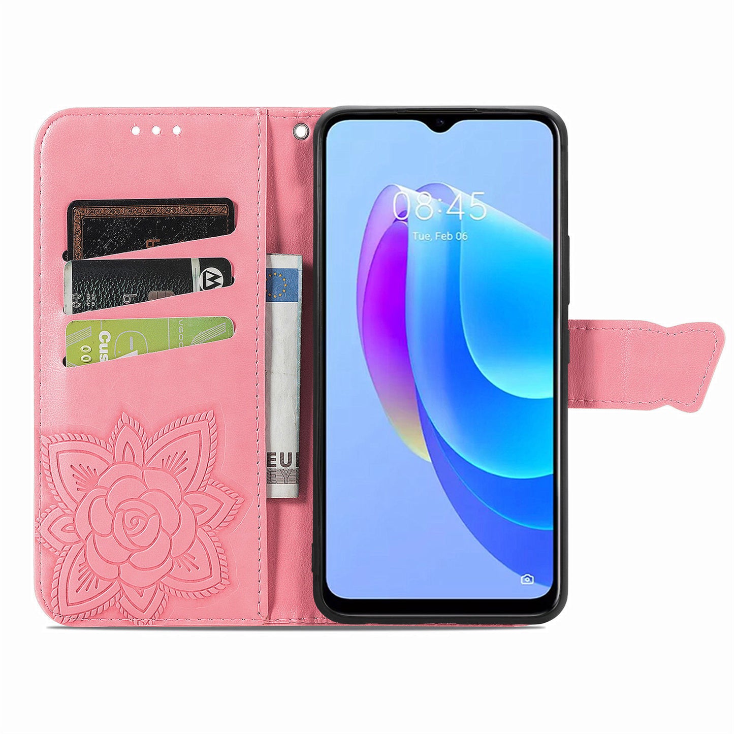 For Tecno Spark 10C 4G PU Leather Flip Cover Imprinting Butterfly Stand Wallet Cell Phone Case