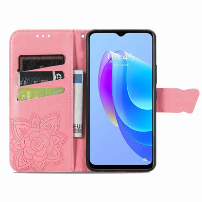 For Tecno Spark 10C 4G PU Leather Flip Cover Imprinting Butterfly Stand Wallet Cell Phone Case