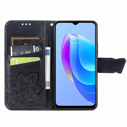 For Tecno Spark 10C 4G PU Leather Flip Cover Imprinting Butterfly Stand Wallet Cell Phone Case