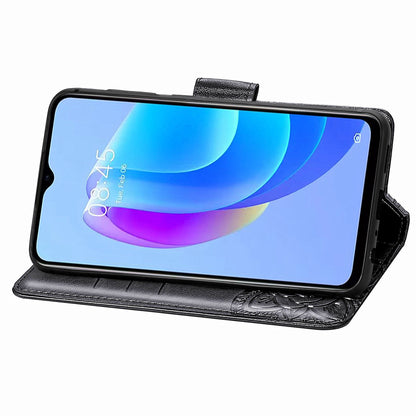 For Tecno Spark 10C 4G PU Leather Flip Cover Imprinting Butterfly Stand Wallet Cell Phone Case