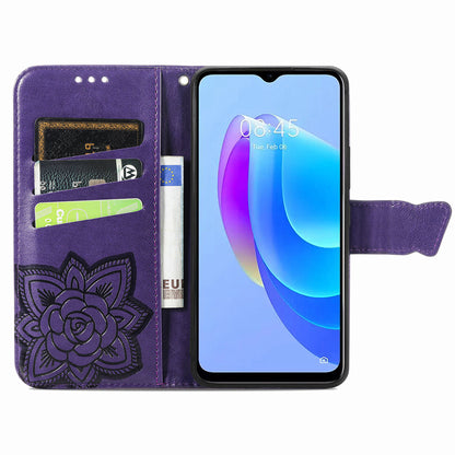 For Tecno Spark 10C 4G PU Leather Flip Cover Imprinting Butterfly Stand Wallet Cell Phone Case