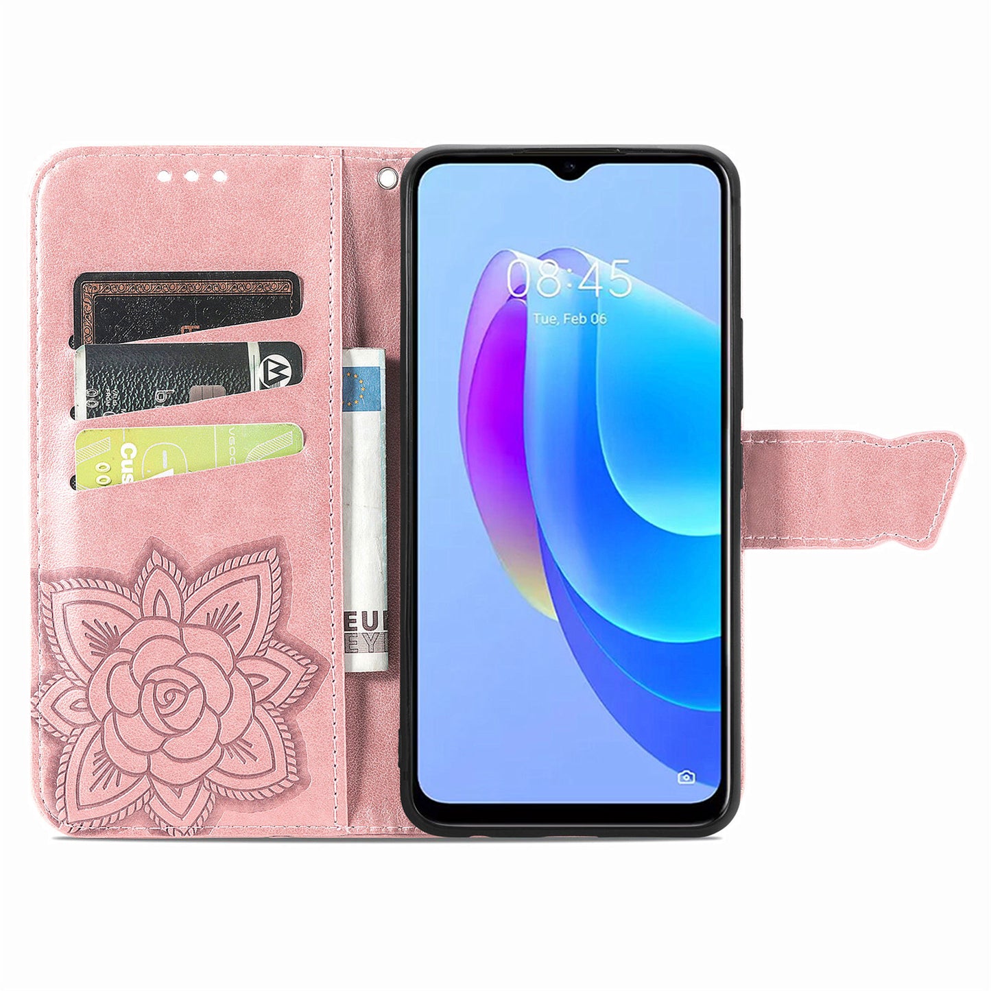 For Tecno Spark 10C 4G PU Leather Flip Cover Imprinting Butterfly Stand Wallet Cell Phone Case