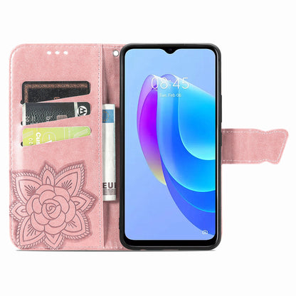 For Tecno Spark 10C 4G PU Leather Flip Cover Imprinting Butterfly Stand Wallet Cell Phone Case