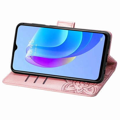 For Tecno Spark 10C 4G PU Leather Flip Cover Imprinting Butterfly Stand Wallet Cell Phone Case