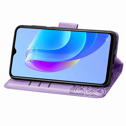 For Tecno Spark 10C 4G PU Leather Flip Cover Imprinting Butterfly Stand Wallet Cell Phone Case