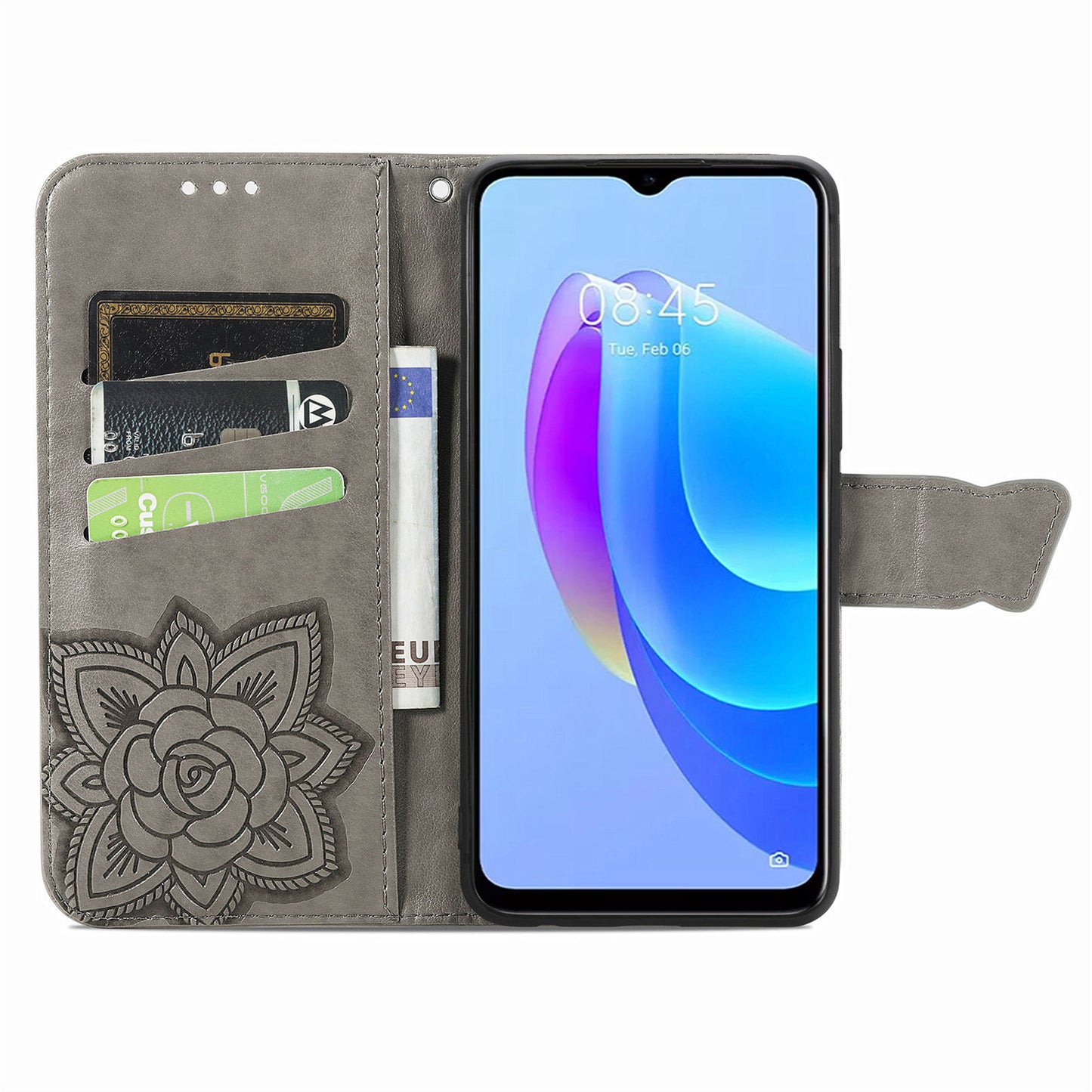 For Tecno Spark 10C 4G PU Leather Flip Cover Imprinting Butterfly Stand Wallet Cell Phone Case