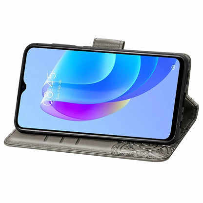 For Tecno Spark 10C 4G PU Leather Flip Cover Imprinting Butterfly Stand Wallet Cell Phone Case