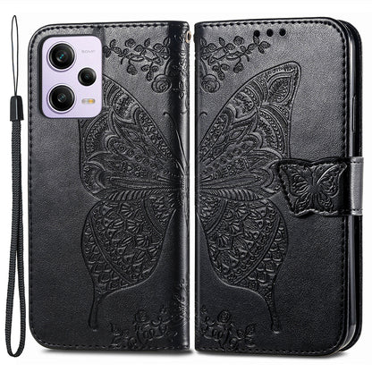 Flip Wallet Case for Xiaomi Redmi Note 12 Pro 5G / Note 12 Pro Speed 5G / Poco X5 Pro 5G , PU Leather Imprinting Butterfly Stand Phone Cover