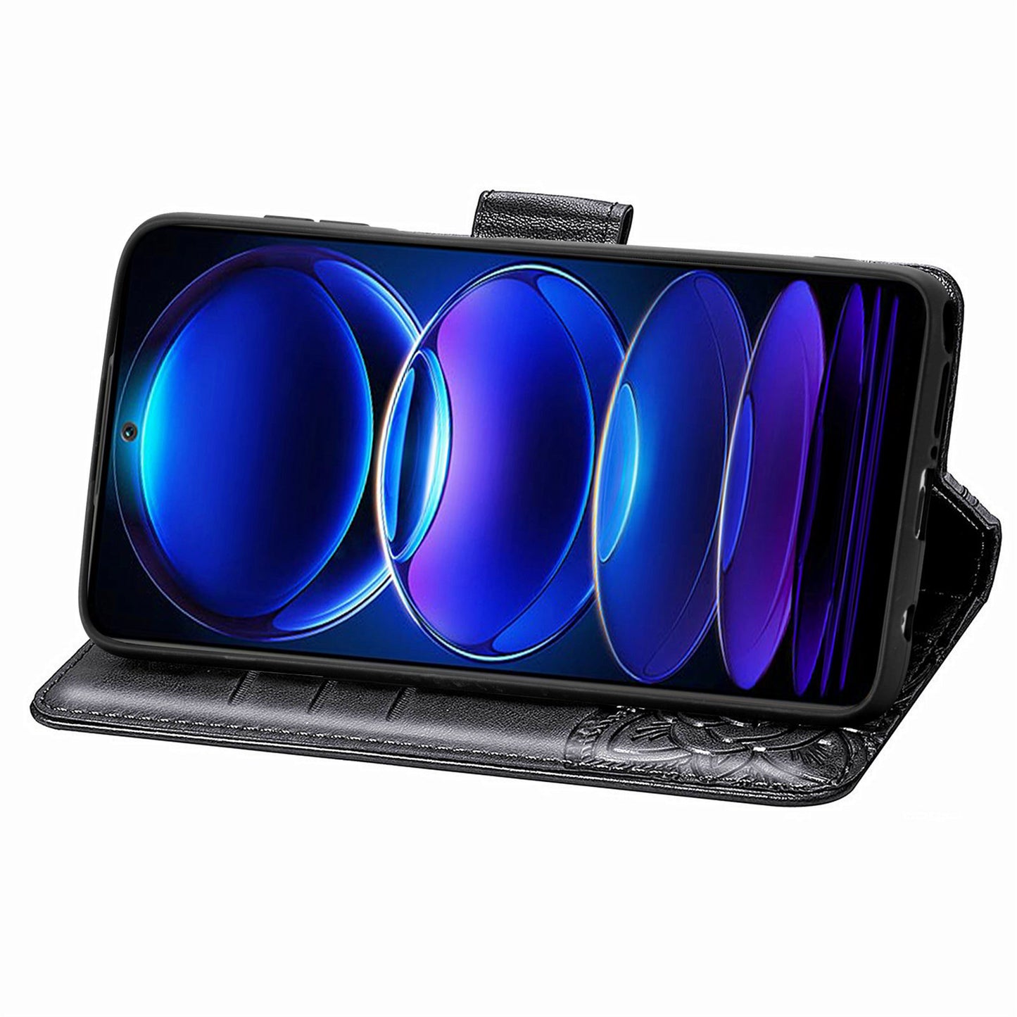 Flip Wallet Case for Xiaomi Redmi Note 12 Pro 5G / Note 12 Pro Speed 5G / Poco X5 Pro 5G , PU Leather Imprinting Butterfly Stand Phone Cover