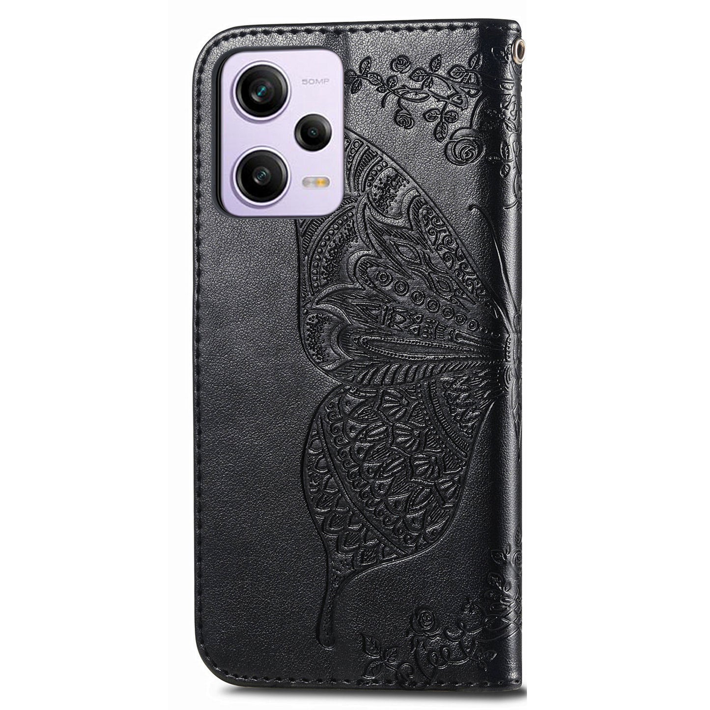 Flip Wallet Case for Xiaomi Redmi Note 12 Pro 5G / Note 12 Pro Speed 5G / Poco X5 Pro 5G , PU Leather Imprinting Butterfly Stand Phone Cover