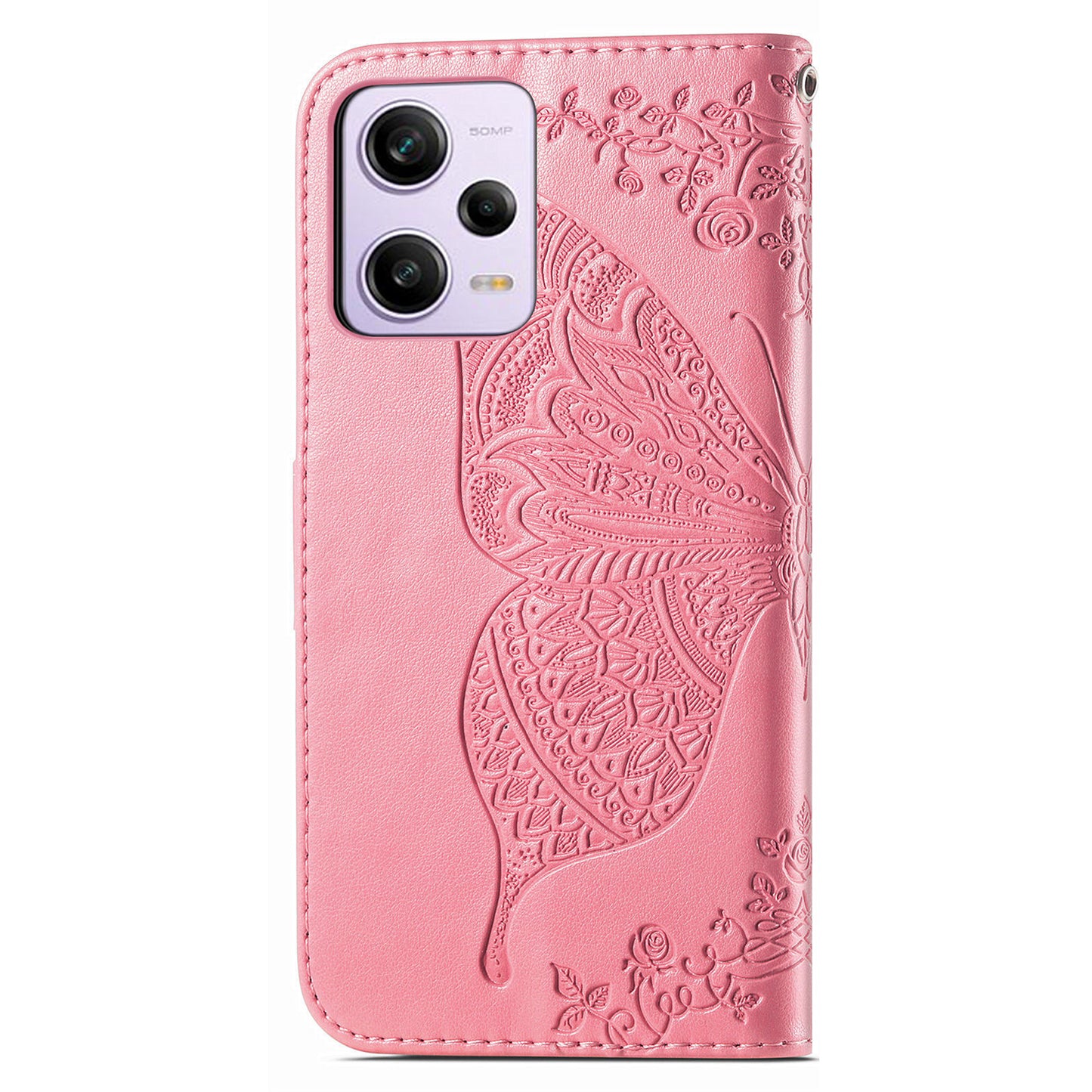 Flip Wallet Case for Xiaomi Redmi Note 12 Pro 5G / Note 12 Pro Speed 5G / Poco X5 Pro 5G , PU Leather Imprinting Butterfly Stand Phone Cover
