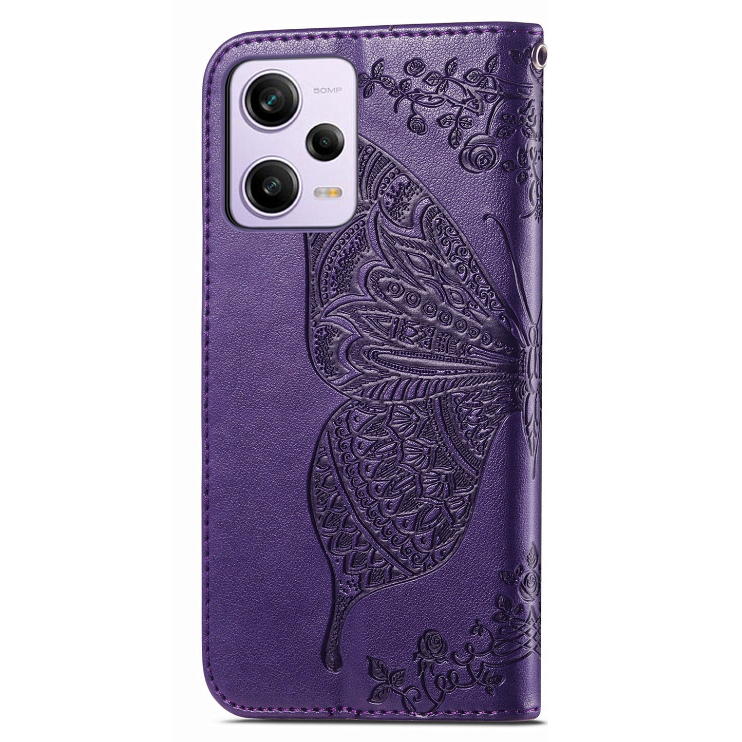 Flip Wallet Case for Xiaomi Redmi Note 12 Pro 5G / Note 12 Pro Speed 5G / Poco X5 Pro 5G , PU Leather Imprinting Butterfly Stand Phone Cover