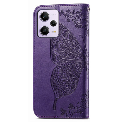 Flip Wallet Case for Xiaomi Redmi Note 12 Pro 5G / Note 12 Pro Speed 5G / Poco X5 Pro 5G , PU Leather Imprinting Butterfly Stand Phone Cover