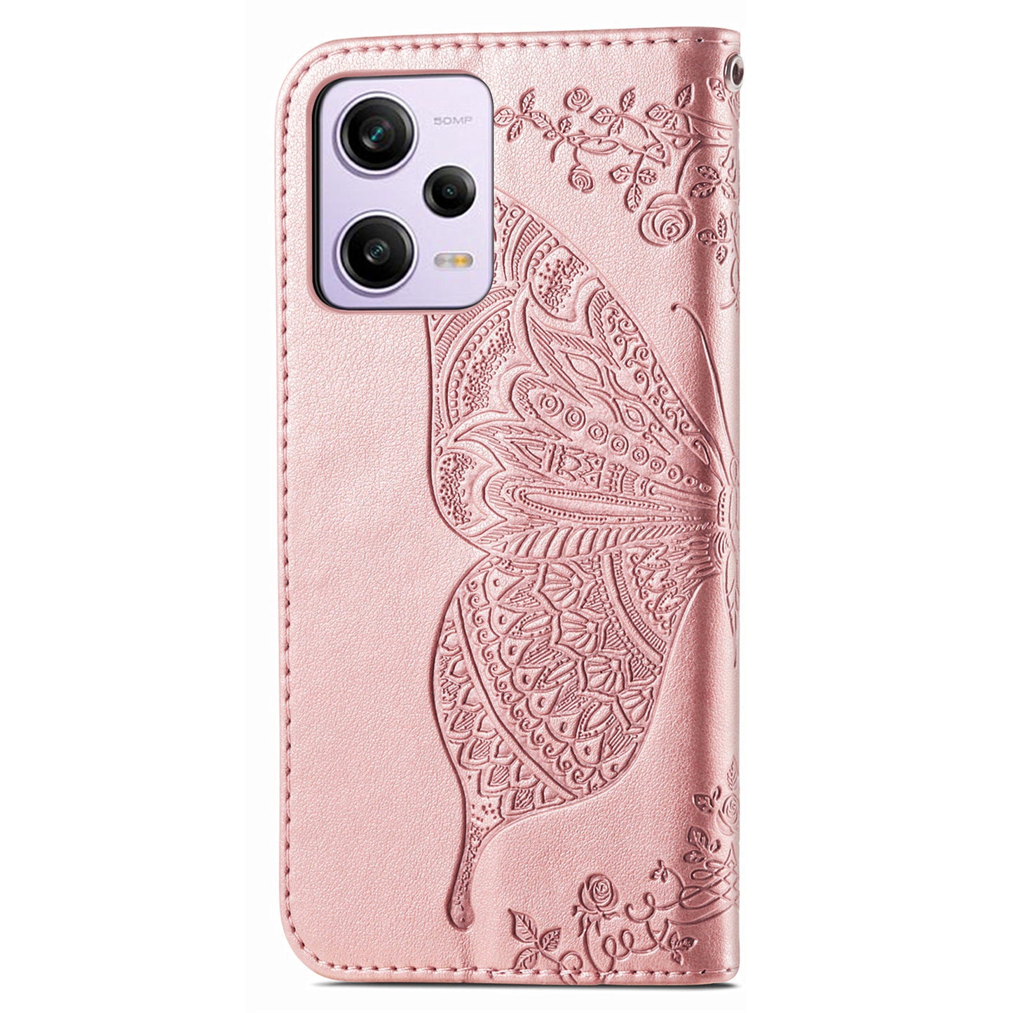 Flip Wallet Case for Xiaomi Redmi Note 12 Pro 5G / Note 12 Pro Speed 5G / Poco X5 Pro 5G , PU Leather Imprinting Butterfly Stand Phone Cover