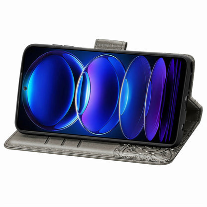 Flip Wallet Case for Xiaomi Redmi Note 12 Pro 5G / Note 12 Pro Speed 5G / Poco X5 Pro 5G , PU Leather Imprinting Butterfly Stand Phone Cover