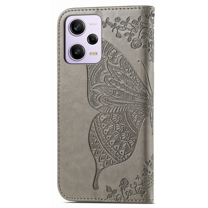 Flip Wallet Case for Xiaomi Redmi Note 12 Pro 5G / Note 12 Pro Speed 5G / Poco X5 Pro 5G , PU Leather Imprinting Butterfly Stand Phone Cover