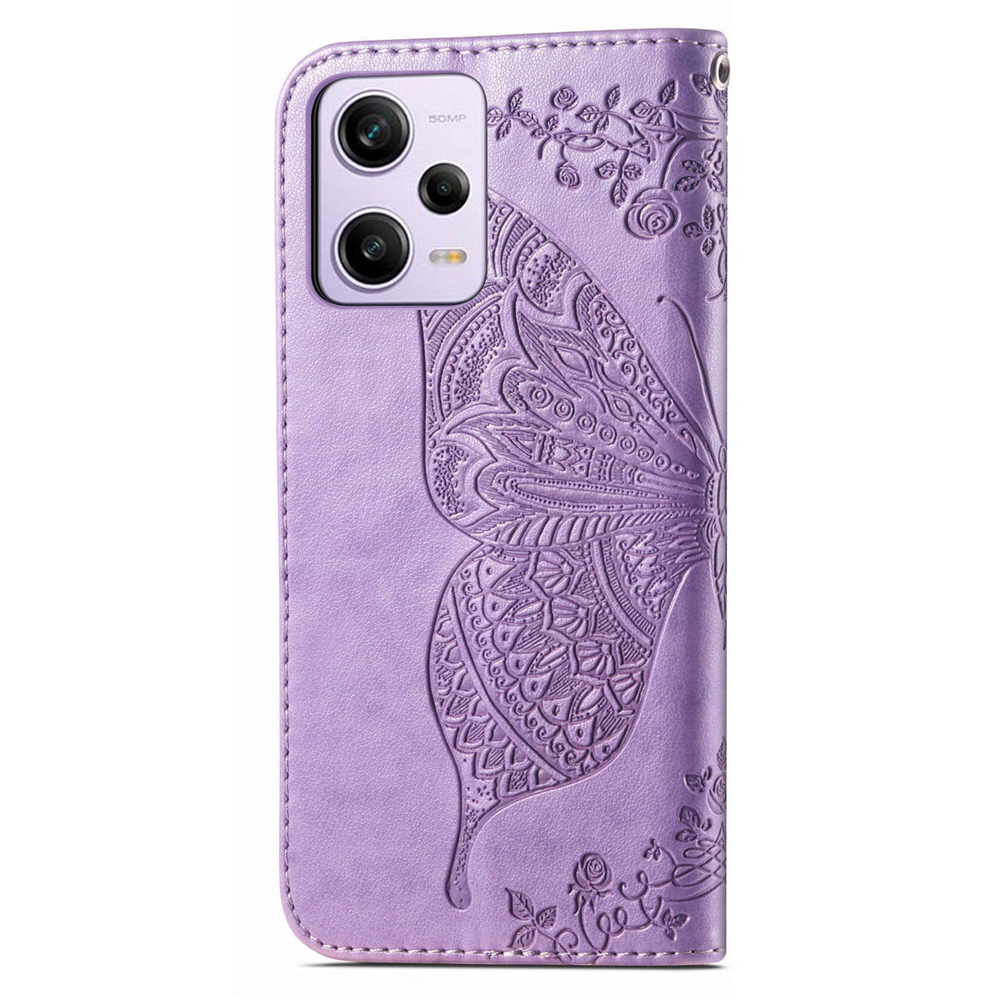 Flip Wallet Case for Xiaomi Redmi Note 12 Pro 5G / Note 12 Pro Speed 5G / Poco X5 Pro 5G , PU Leather Imprinting Butterfly Stand Phone Cover