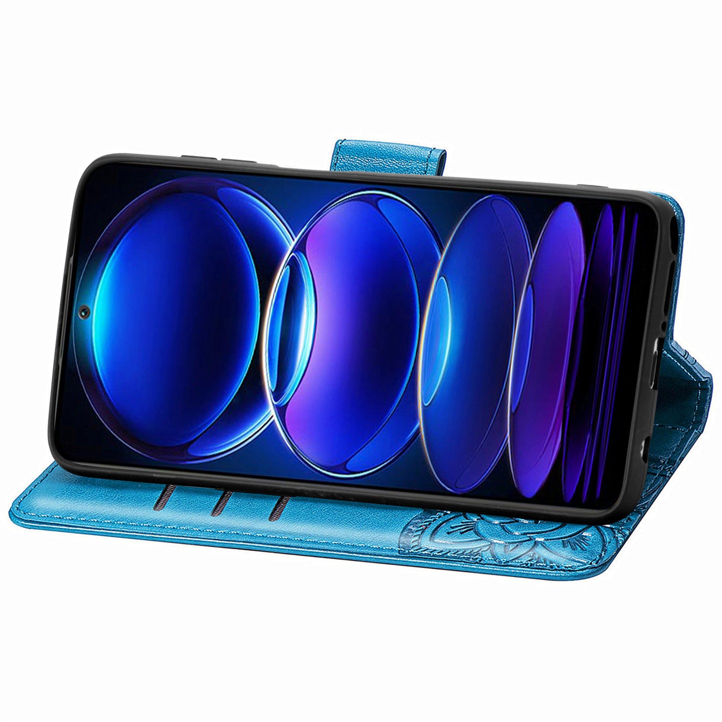 Flip Wallet Case for Xiaomi Redmi Note 12 Pro 5G / Note 12 Pro Speed 5G / Poco X5 Pro 5G , PU Leather Imprinting Butterfly Stand Phone Cover