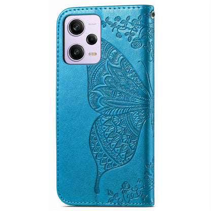 Flip Wallet Case for Xiaomi Redmi Note 12 Pro 5G / Note 12 Pro Speed 5G / Poco X5 Pro 5G , PU Leather Imprinting Butterfly Stand Phone Cover