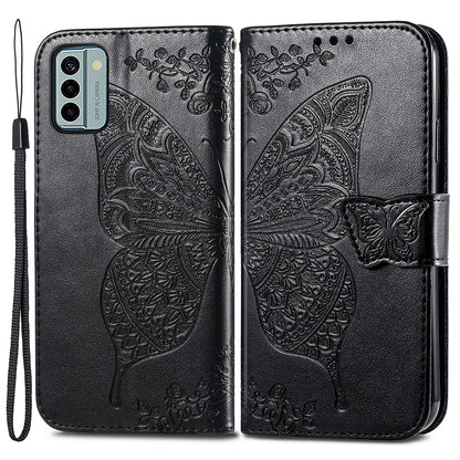 For Nokia G22 Wallet Flip Folio Cover PU Leather Stand Butterfly Imprinted Phone Case