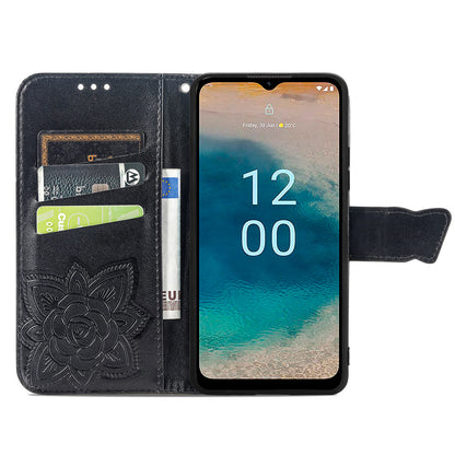 For Nokia G22 Wallet Flip Folio Cover PU Leather Stand Butterfly Imprinted Phone Case