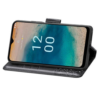 For Nokia G22 Wallet Flip Folio Cover PU Leather Stand Butterfly Imprinted Phone Case