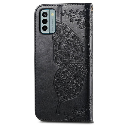 For Nokia G22 Wallet Flip Folio Cover PU Leather Stand Butterfly Imprinted Phone Case
