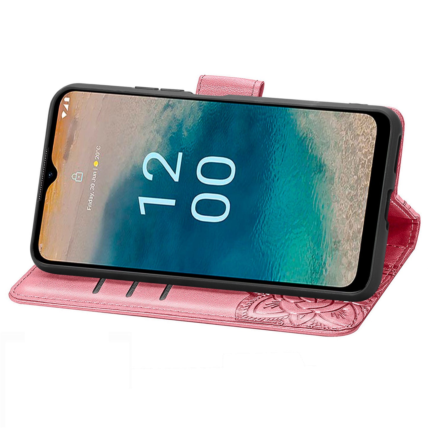 For Nokia G22 Wallet Flip Folio Cover PU Leather Stand Butterfly Imprinted Phone Case