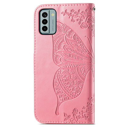 For Nokia G22 Wallet Flip Folio Cover PU Leather Stand Butterfly Imprinted Phone Case
